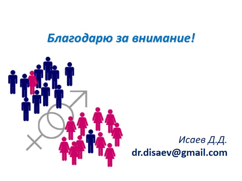 Благодарю за внимание!      Исаев Д.Д. dr.disaev@gmail.com